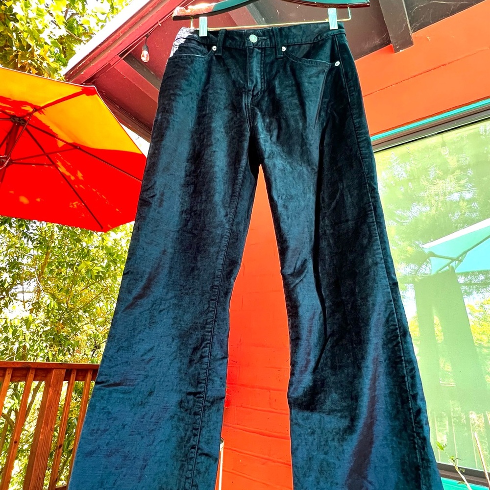 Lucky Brand Dark Blue Velvet Mini Boot Crop Pants
